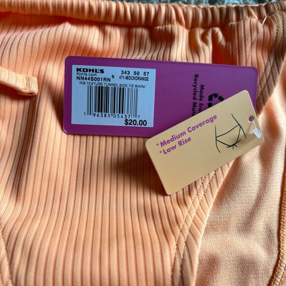 NWT! Juniors' Ninety-Nine° Tunnel Side-Tie Orange Bikini Bottoms Size Small - Picture 5 of 6